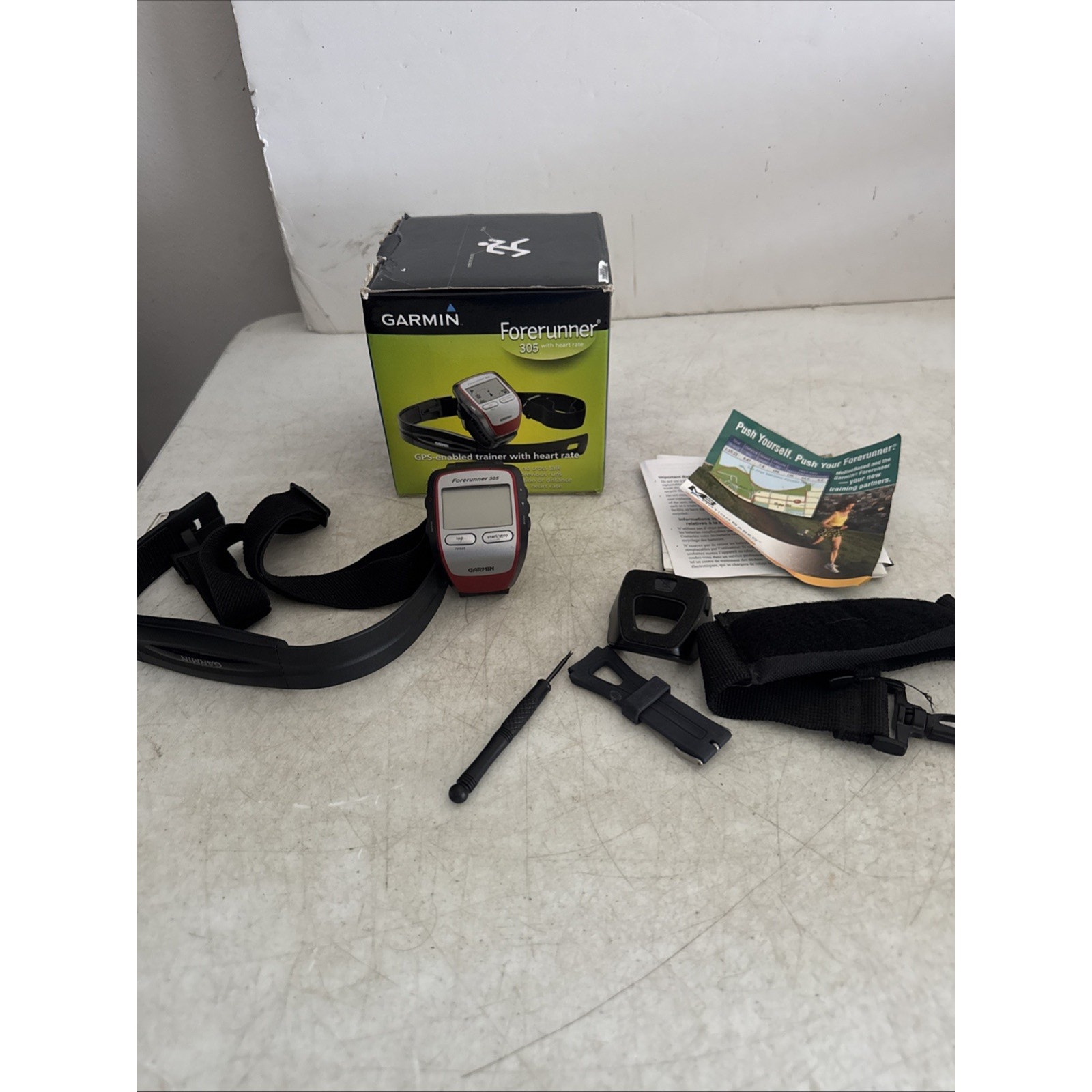 Garmin Forerunner 305 Red Gps Receiver Running Watch With Heart Rate Monitor